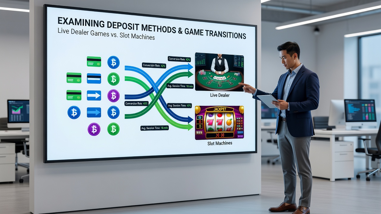 Darstellung mobiler Casino-Übergänge zwischen Slots und Live-Spielen