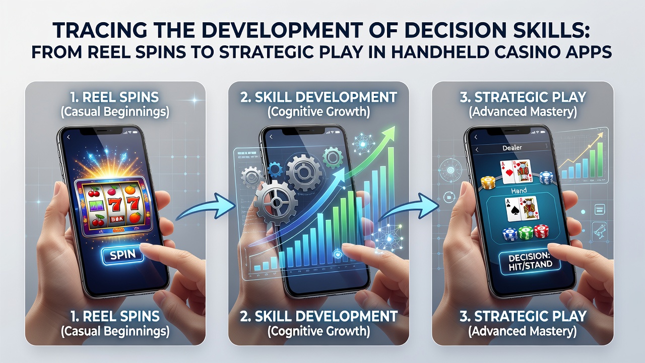 Mobile App-Schnittstelle mit Walzen und strategischen Kartenspiel-Elementen